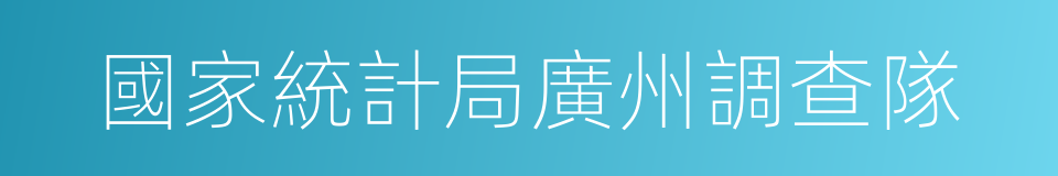 國家統計局廣州調查隊的同義詞