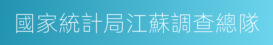 國家統計局江蘇調查總隊的同義詞