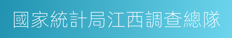 國家統計局江西調查總隊的同義詞