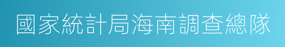 國家統計局海南調查總隊的同義詞