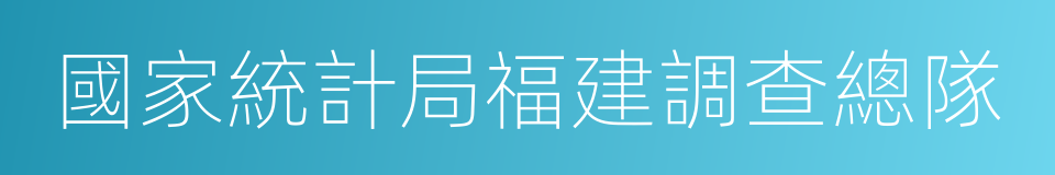 國家統計局福建調查總隊的同義詞