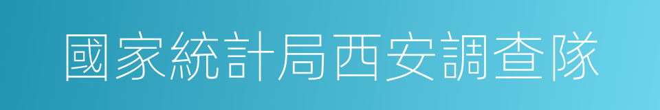 國家統計局西安調查隊的同義詞