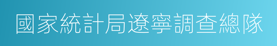 國家統計局遼寧調查總隊的同義詞