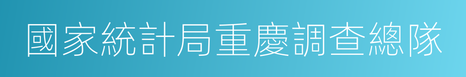 國家統計局重慶調查總隊的同義詞