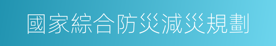 國家綜合防災減災規劃的同義詞