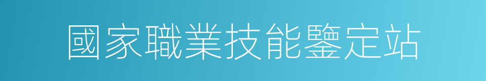 國家職業技能鑒定站的同義詞