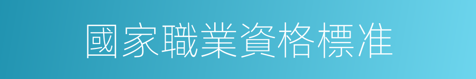 國家職業資格標准的同義詞