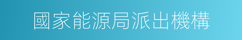 國家能源局派出機構的同義詞