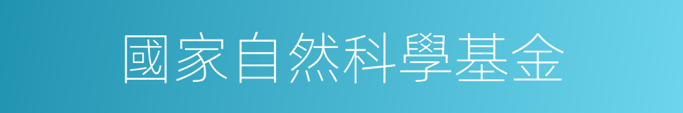 國家自然科學基金的同義詞