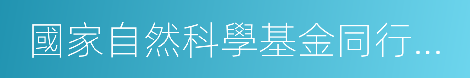 國家自然科學基金同行評議專家的同義詞