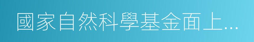 國家自然科學基金面上項目的同義詞
