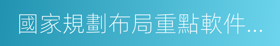 國家規劃布局重點軟件企業的同義詞