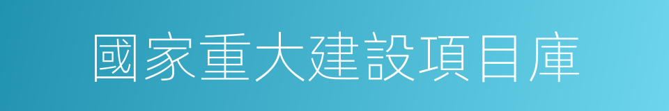 國家重大建設項目庫的同義詞