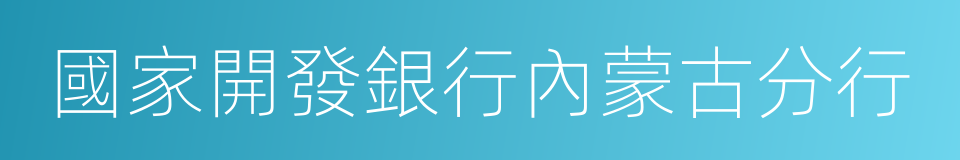 國家開發銀行內蒙古分行的同義詞