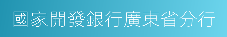 國家開發銀行廣東省分行的同義詞