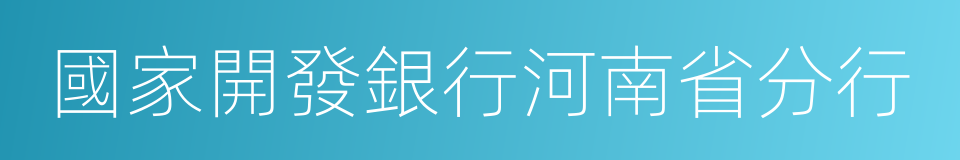 國家開發銀行河南省分行的同義詞