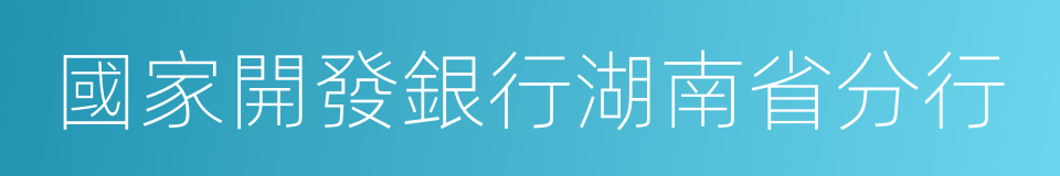 國家開發銀行湖南省分行的同義詞