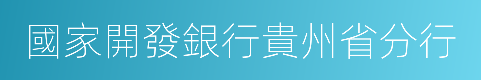國家開發銀行貴州省分行的同義詞