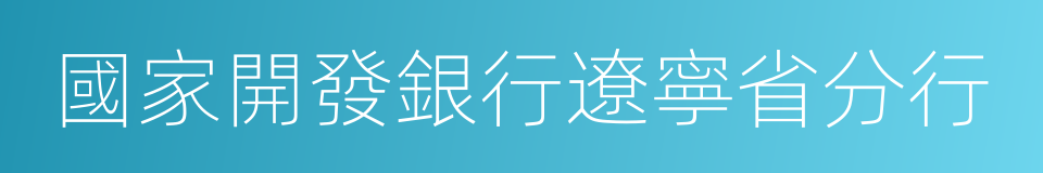國家開發銀行遼寧省分行的同義詞