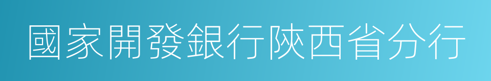 國家開發銀行陝西省分行的同義詞