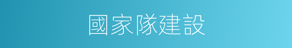 國家隊建設的同義詞