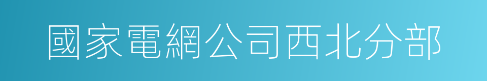 國家電網公司西北分部的同義詞