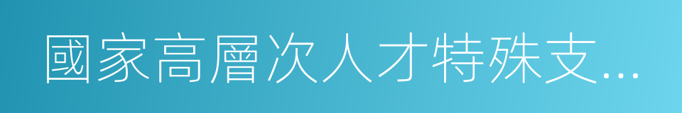 國家高層次人才特殊支持計劃的同義詞