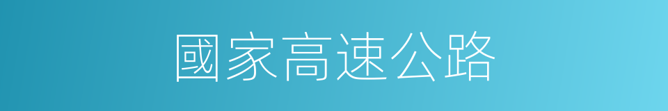 國家高速公路的同義詞
