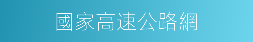 國家高速公路網的同義詞