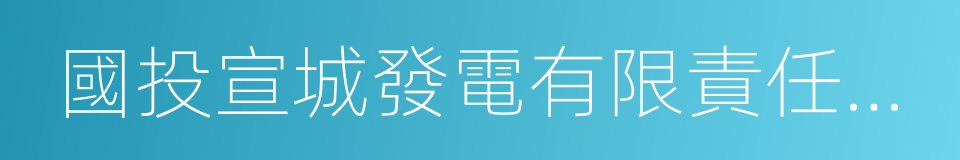 國投宣城發電有限責任公司的同義詞