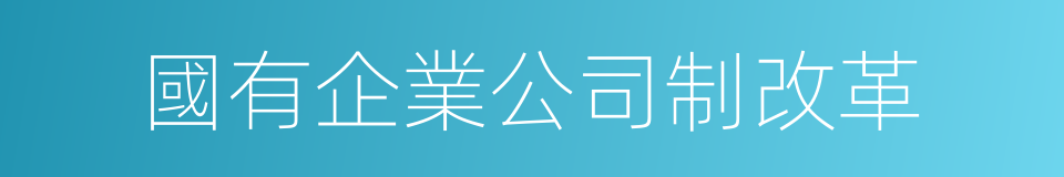 國有企業公司制改革的同義詞