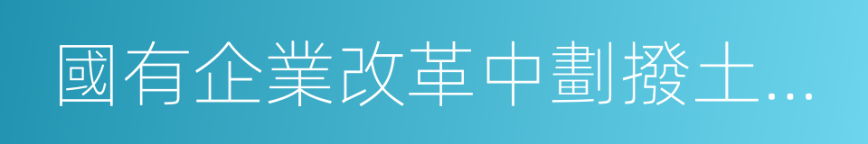 國有企業改革中劃撥土地使用權管理暫行規定的同義詞