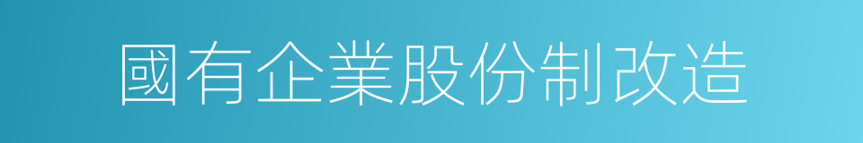 國有企業股份制改造的同義詞