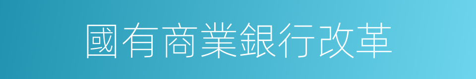 國有商業銀行改革的同義詞