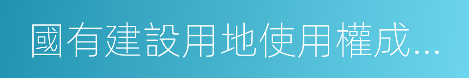 國有建設用地使用權成交確認書的同義詞