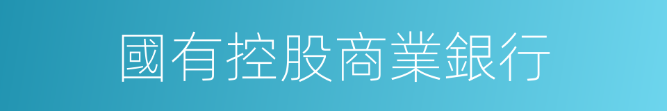 國有控股商業銀行的同義詞