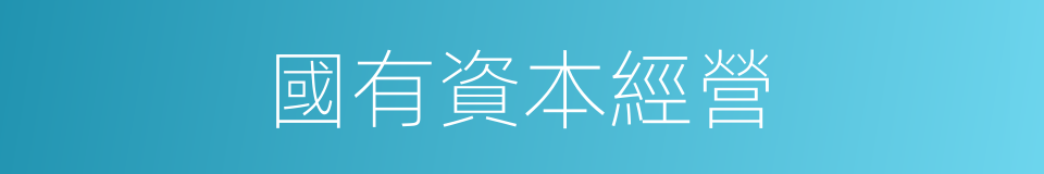 國有資本經營的同義詞