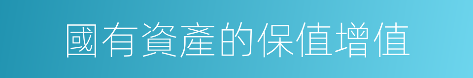 國有資產的保值增值的同義詞