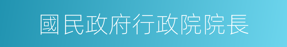 國民政府行政院院長的同義詞