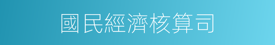 國民經濟核算司的同義詞