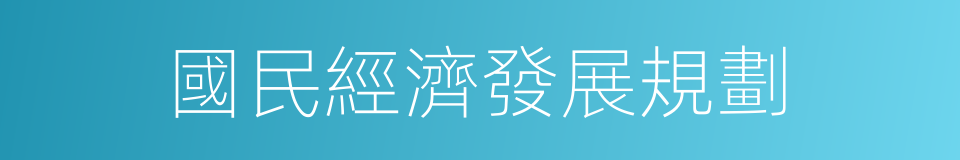 國民經濟發展規劃的同義詞