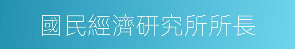 國民經濟研究所所長的同義詞