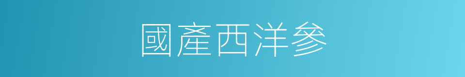 國產西洋參的同義詞