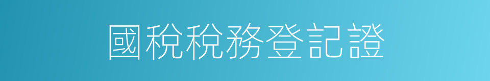 國稅稅務登記證的同義詞