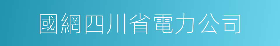 國網四川省電力公司的同義詞