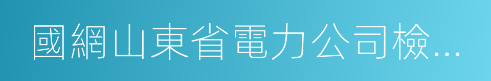 國網山東省電力公司檢修公司的同義詞