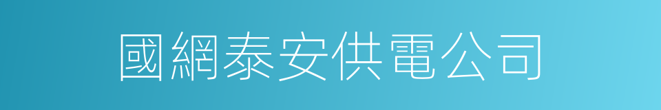 國網泰安供電公司的同義詞