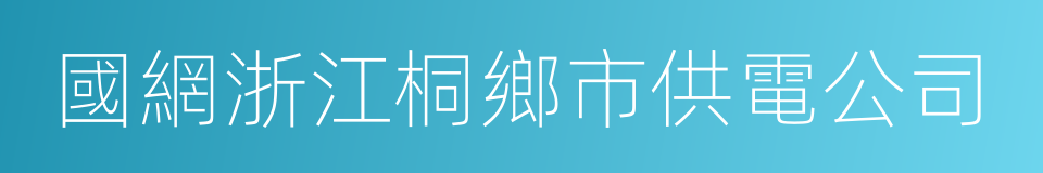 國網浙江桐鄉市供電公司的同義詞