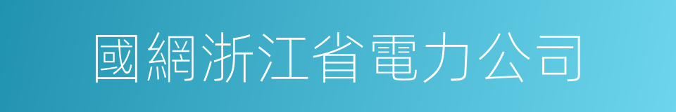 國網浙江省電力公司的同義詞