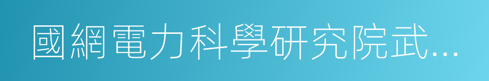 國網電力科學研究院武漢南瑞有限責任公司的同義詞